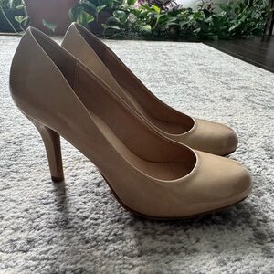 Nine West Patent Leather Beige Pumps